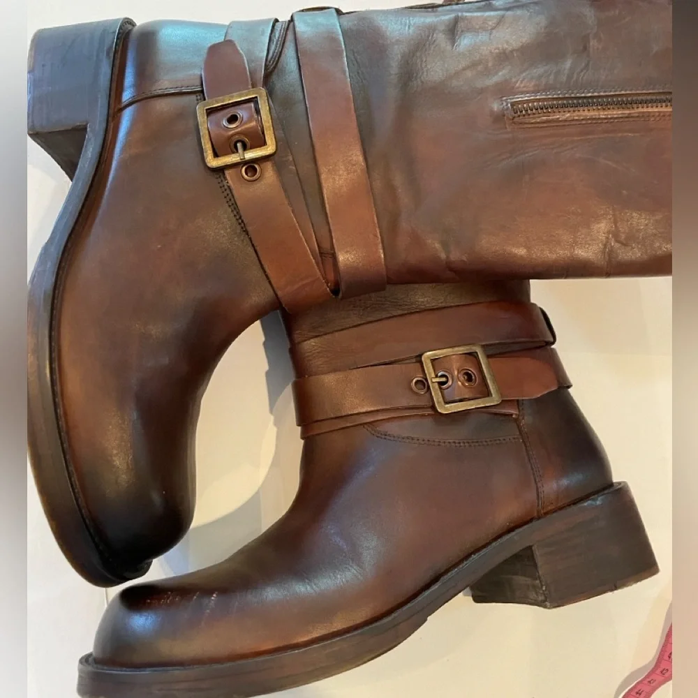 9  Vintage Foundry Co. Cognac Brown Leather Mid-calf Boots  *Philippa* - Picture 10 of 15